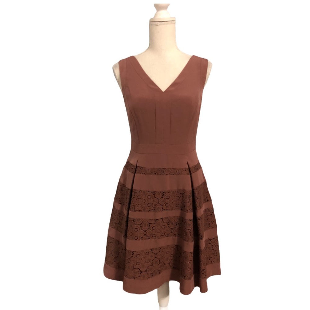 The Limited lace v neck layered fit & flare dress